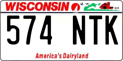 WI license plate 574NTK