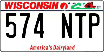 WI license plate 574NTP