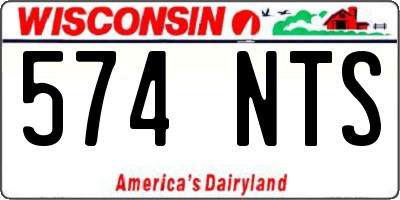 WI license plate 574NTS
