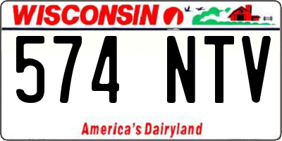 WI license plate 574NTV
