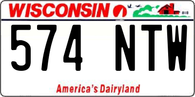 WI license plate 574NTW