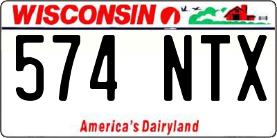 WI license plate 574NTX