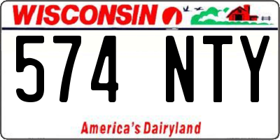 WI license plate 574NTY