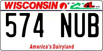 WI license plate 574NUB