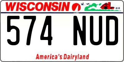 WI license plate 574NUD
