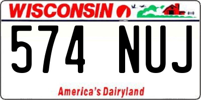 WI license plate 574NUJ