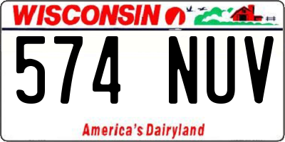 WI license plate 574NUV