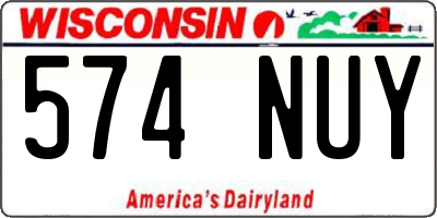 WI license plate 574NUY