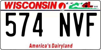 WI license plate 574NVF