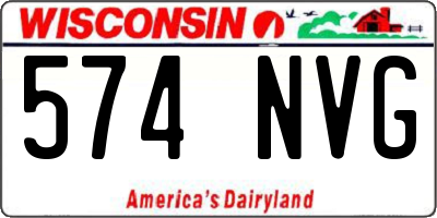WI license plate 574NVG