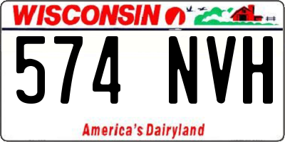 WI license plate 574NVH
