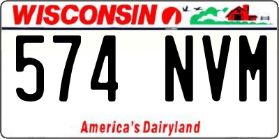 WI license plate 574NVM