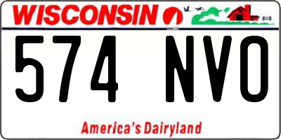WI license plate 574NVO