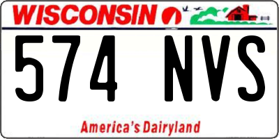 WI license plate 574NVS