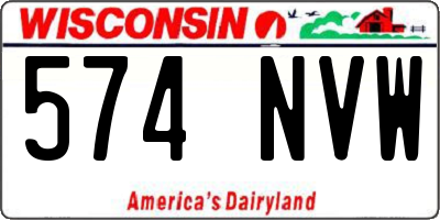 WI license plate 574NVW