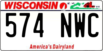 WI license plate 574NWC