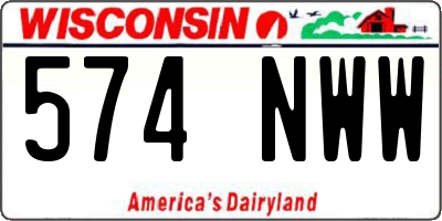 WI license plate 574NWW