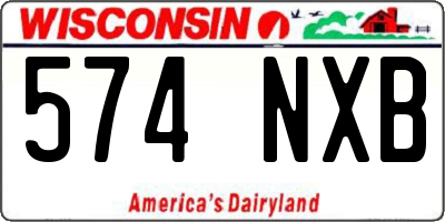 WI license plate 574NXB