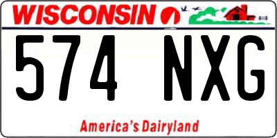 WI license plate 574NXG