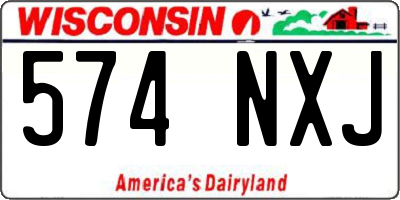 WI license plate 574NXJ