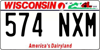 WI license plate 574NXM