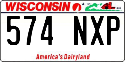 WI license plate 574NXP
