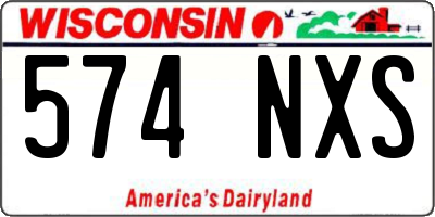 WI license plate 574NXS
