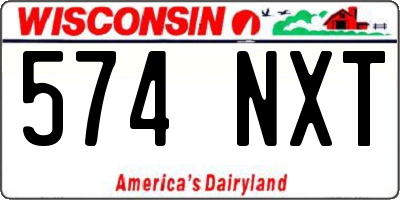 WI license plate 574NXT