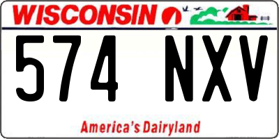 WI license plate 574NXV