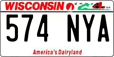 WI license plate 574NYA
