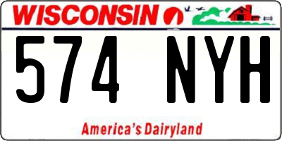WI license plate 574NYH