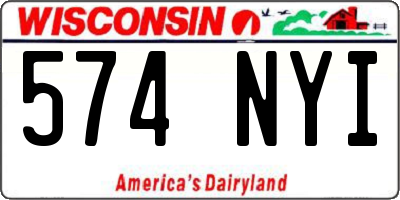 WI license plate 574NYI