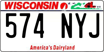 WI license plate 574NYJ