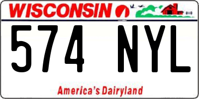 WI license plate 574NYL