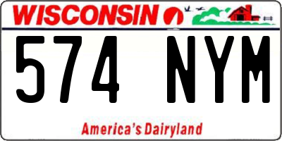 WI license plate 574NYM