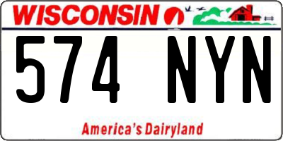 WI license plate 574NYN