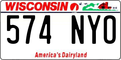 WI license plate 574NYO