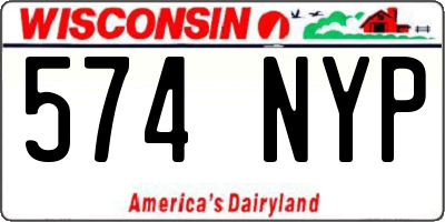 WI license plate 574NYP