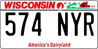 WI license plate 574NYR