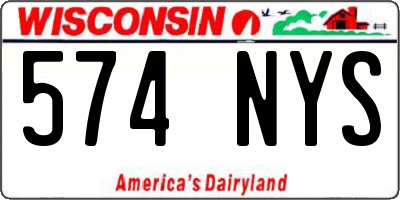 WI license plate 574NYS