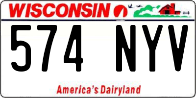 WI license plate 574NYV