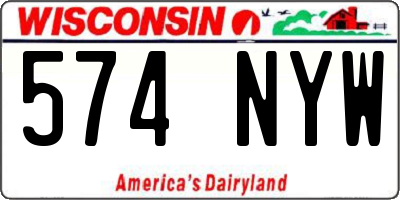 WI license plate 574NYW