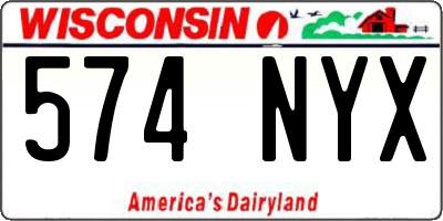 WI license plate 574NYX