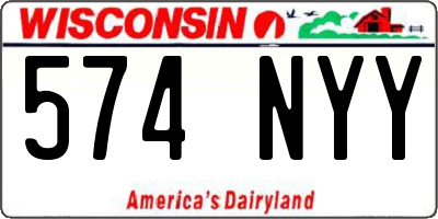 WI license plate 574NYY