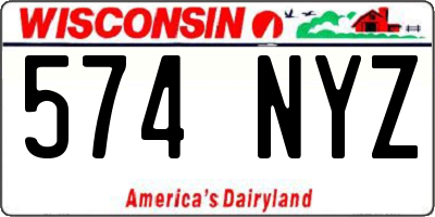 WI license plate 574NYZ
