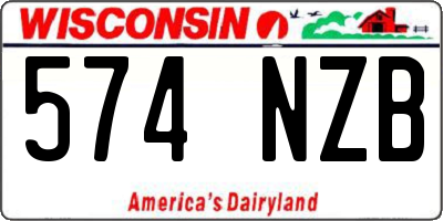 WI license plate 574NZB