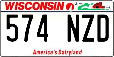 WI license plate 574NZD