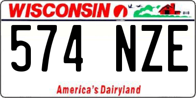 WI license plate 574NZE