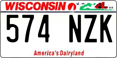 WI license plate 574NZK