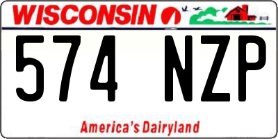 WI license plate 574NZP